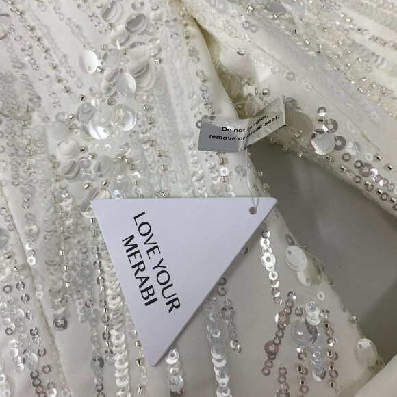 Nadine Marabi Lucille White Sequin Blazer Small NWT $495 - Picture 7 of 9